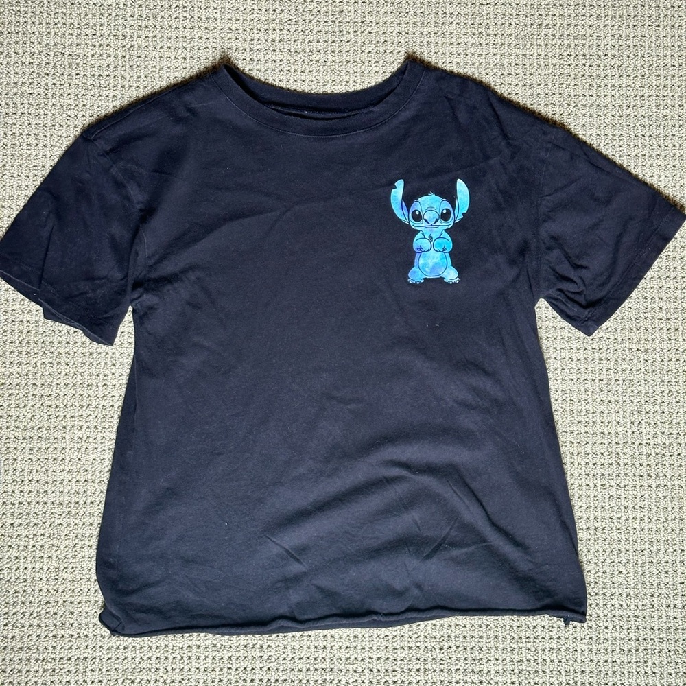 Black Kids T-Shirt with Blue Character